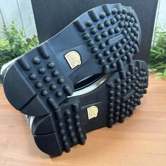 Sorel CARIBOU Waterproof Sherpa Insulated Mid-Calf Black/Stone Bootie NL1005-011 - Picture 6 of 13